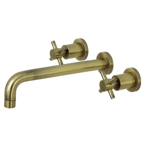 Roman Tub Faucet, Antique Brass, Wall Mount